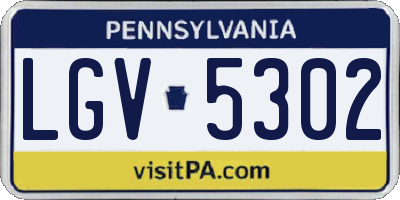 PA license plate LGV5302