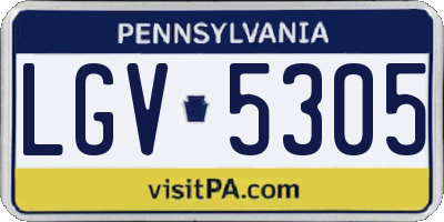 PA license plate LGV5305