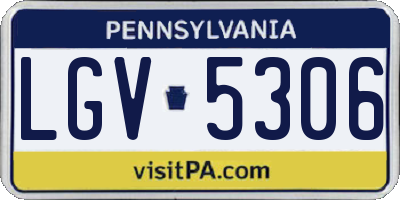 PA license plate LGV5306