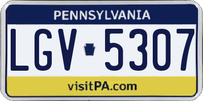 PA license plate LGV5307
