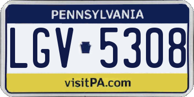 PA license plate LGV5308