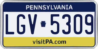 PA license plate LGV5309