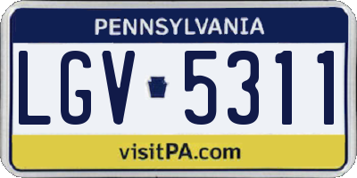 PA license plate LGV5311