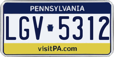 PA license plate LGV5312