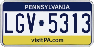 PA license plate LGV5313