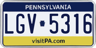 PA license plate LGV5316