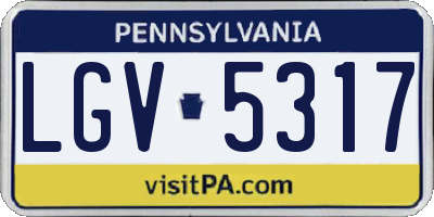 PA license plate LGV5317