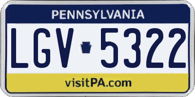 PA license plate LGV5322