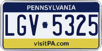 PA license plate LGV5325