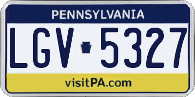 PA license plate LGV5327