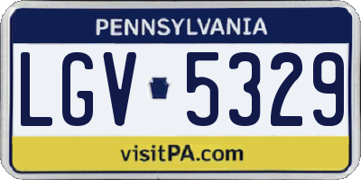 PA license plate LGV5329