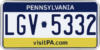 PA license plate LGV5332