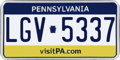 PA license plate LGV5337