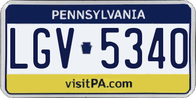 PA license plate LGV5340