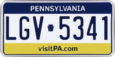 PA license plate LGV5341