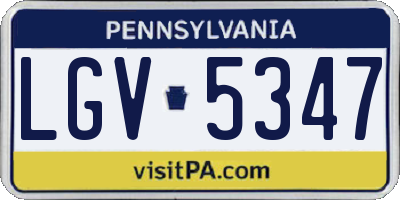 PA license plate LGV5347