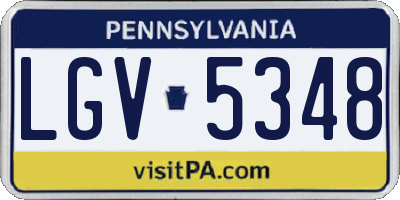 PA license plate LGV5348