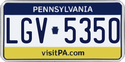 PA license plate LGV5350