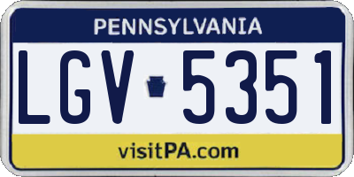 PA license plate LGV5351