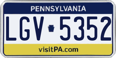 PA license plate LGV5352