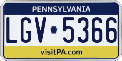 PA license plate LGV5366