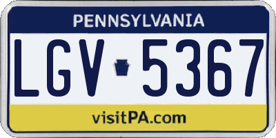 PA license plate LGV5367
