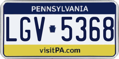 PA license plate LGV5368