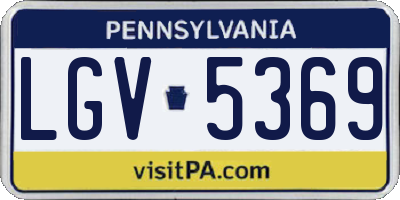 PA license plate LGV5369