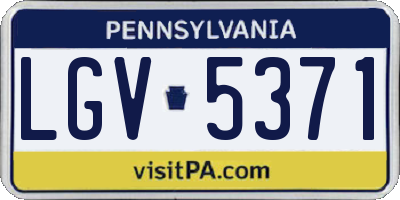 PA license plate LGV5371