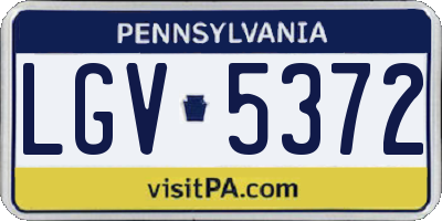 PA license plate LGV5372