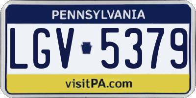 PA license plate LGV5379