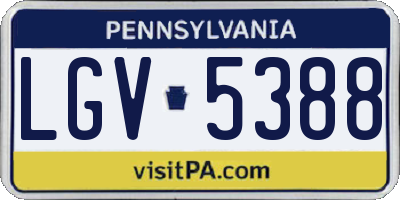 PA license plate LGV5388