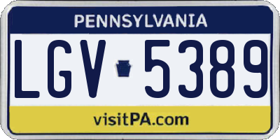 PA license plate LGV5389