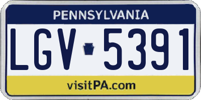 PA license plate LGV5391