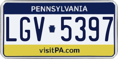PA license plate LGV5397