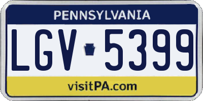 PA license plate LGV5399