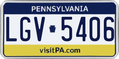 PA license plate LGV5406