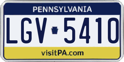 PA license plate LGV5410