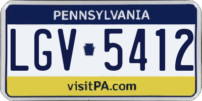 PA license plate LGV5412