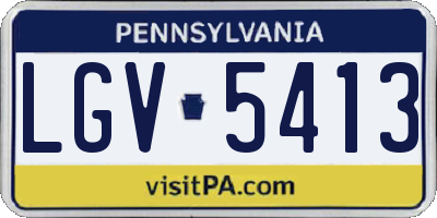 PA license plate LGV5413