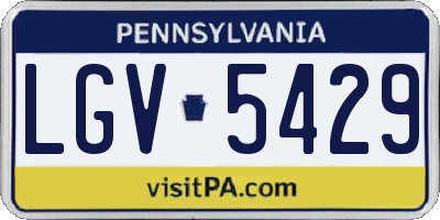 PA license plate LGV5429