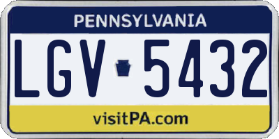PA license plate LGV5432