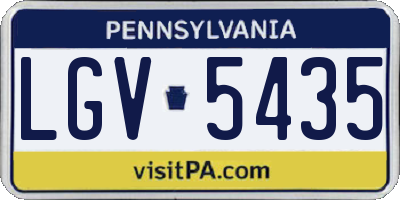 PA license plate LGV5435