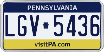 PA license plate LGV5436