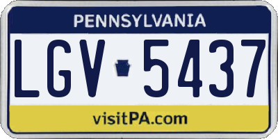 PA license plate LGV5437