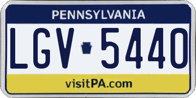 PA license plate LGV5440