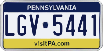 PA license plate LGV5441