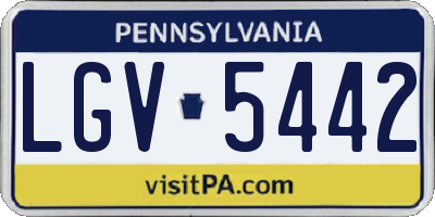 PA license plate LGV5442
