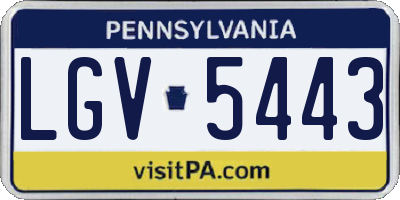 PA license plate LGV5443