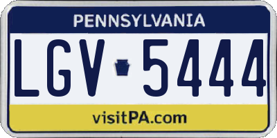 PA license plate LGV5444